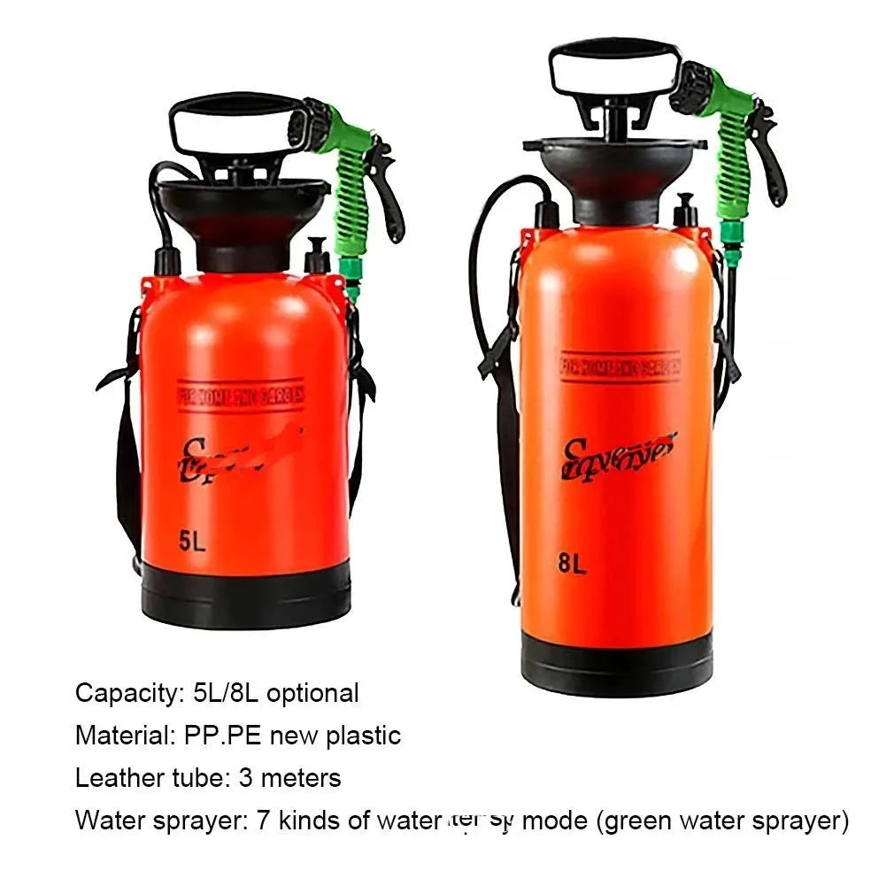 5/8L Car Washing Small Sprayer Portable Outdoor Camping Shower Multi-Function Bath Sprayer Watering Flowers For Travel