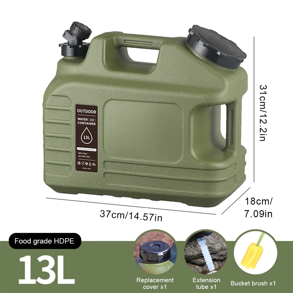 13-5L Car Water Bucket Large Capacity Drinking Water Bag Outdoor Camping Water Tank Carrier Canister for Car Vehicles Driving