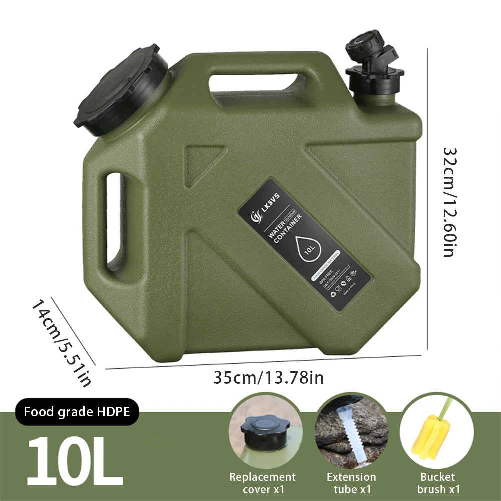 13-5L Car Water Bucket Large Capacity Drinking Water Bag Outdoor Camping Water Tank Carrier Canister for Car Vehicles Driving