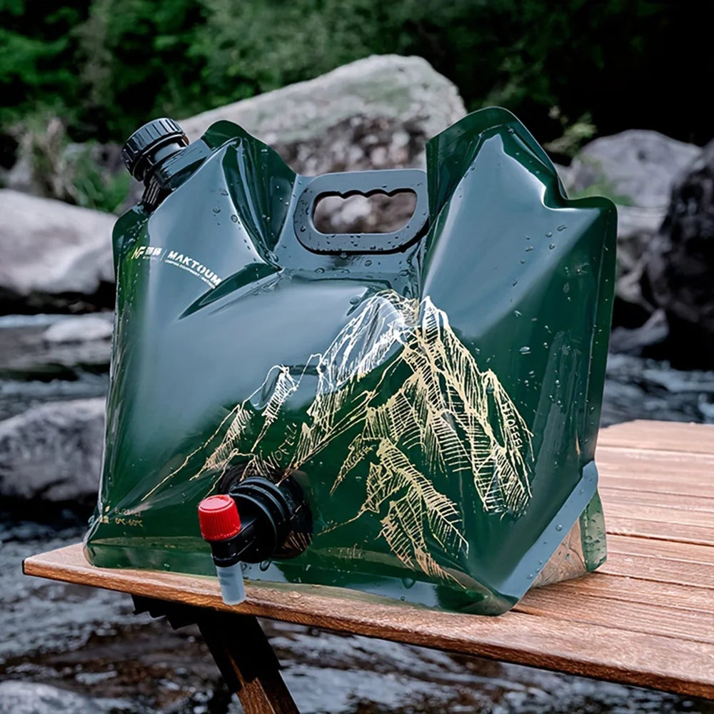Car Mounted Outdoor Drinking Water Bag 8l Large Capacity Folding Water Container Portable Folding Water Bag Camping Supplies