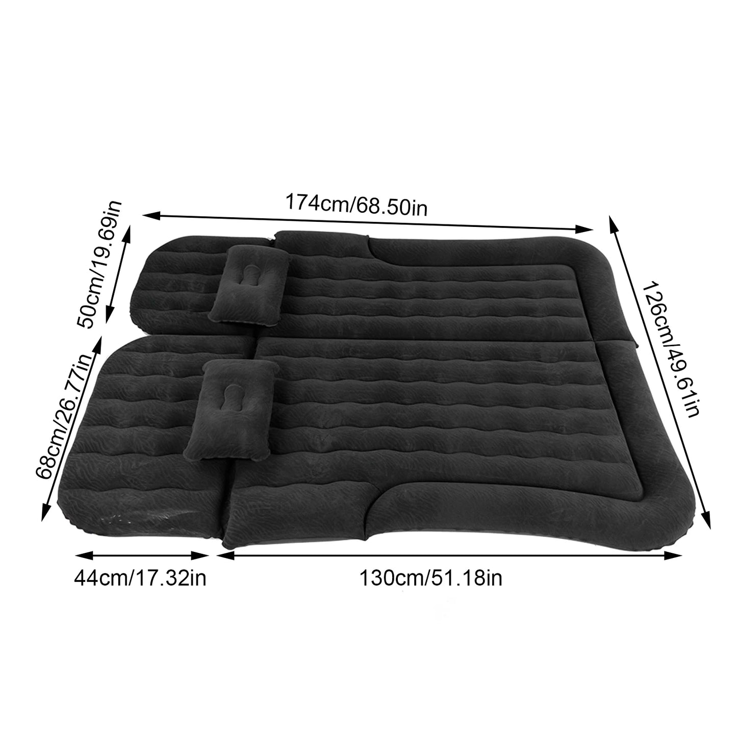 Car Inflatable Bed Inflatable Car Mattress Auto Accessories PVC Material Car Travel Bed Camping for SUV Car Self‑driving