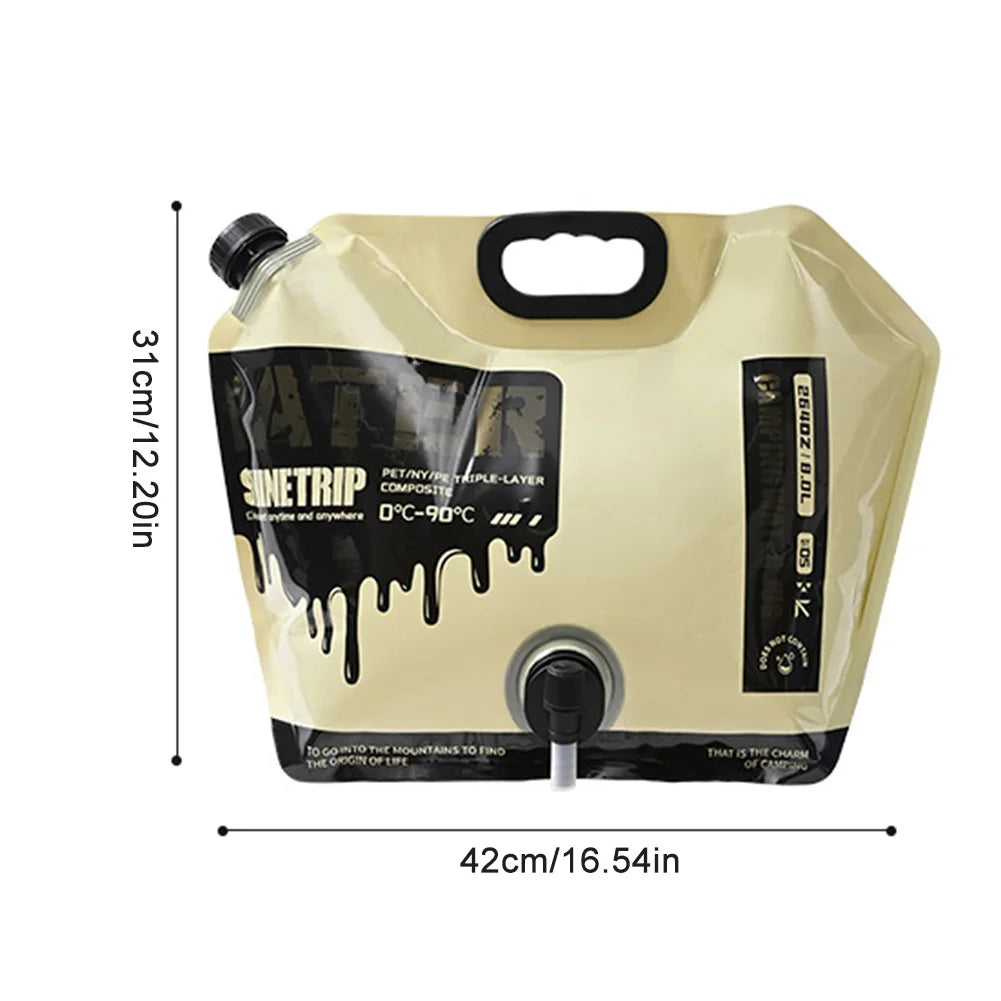 13-5L Car Water Bucket Large Capacity Drinking Water Bag Outdoor Camping Water Tank Carrier Canister for Car Vehicles Driving