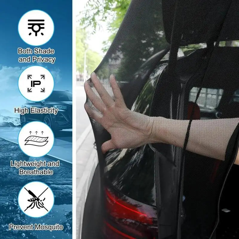 1PCS Car Tailgate Screen Self Driving Anti Mosquito And Insect Net Bag Outdoor Camping Ventilation Trunk Breathable Mesh Cover