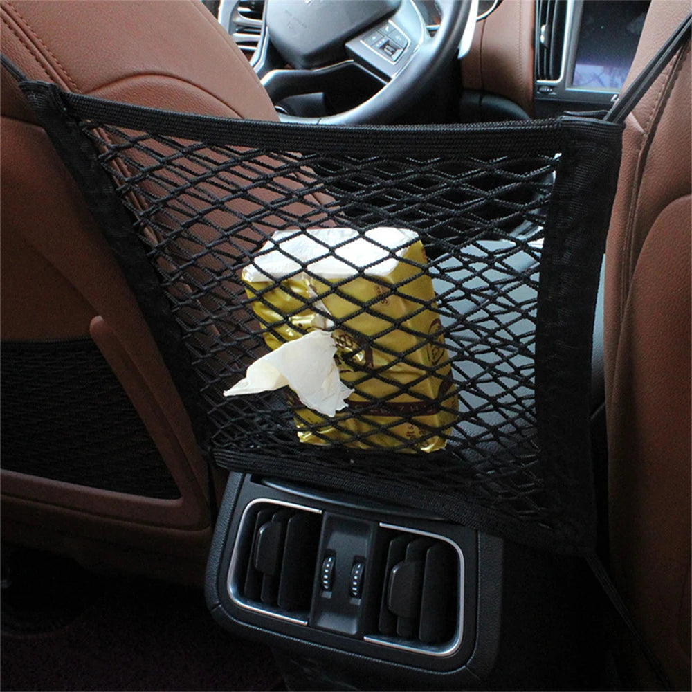 Universal Car Strong Elastic Bag Car Mesh Net Bag Between Car Organizer Seat Back Storage Bag Luggage Holder Pocket