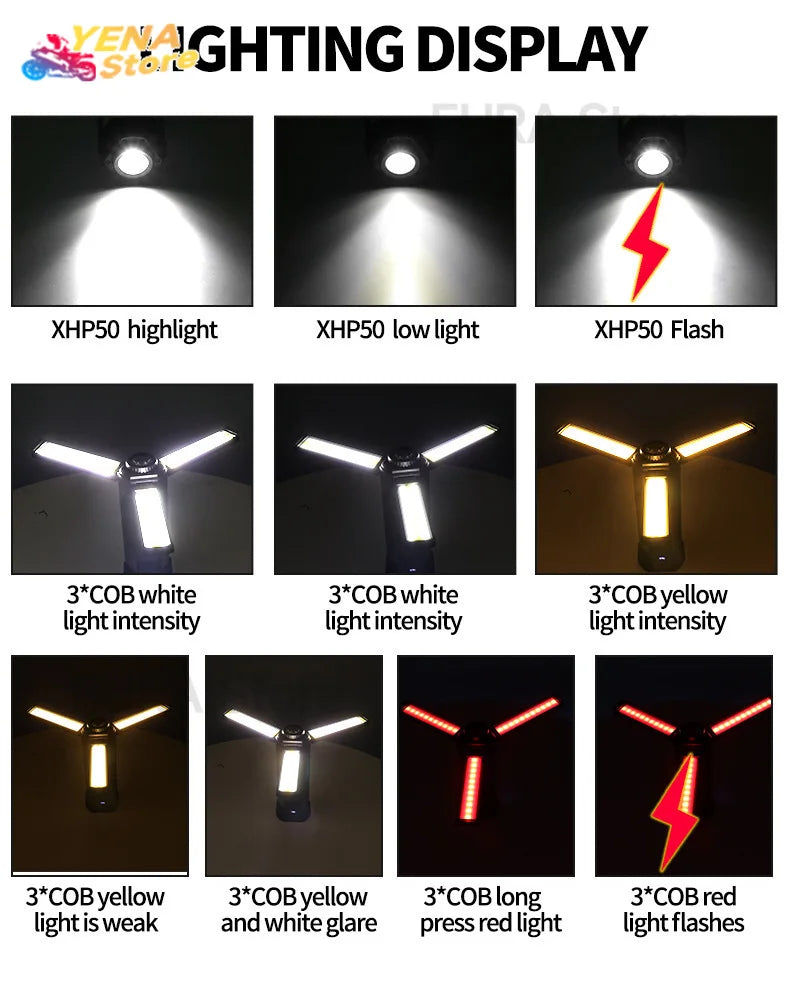 Folding 20W camping emergency outdoor light and tripod work light, LED magnetic inspection light, auto parts