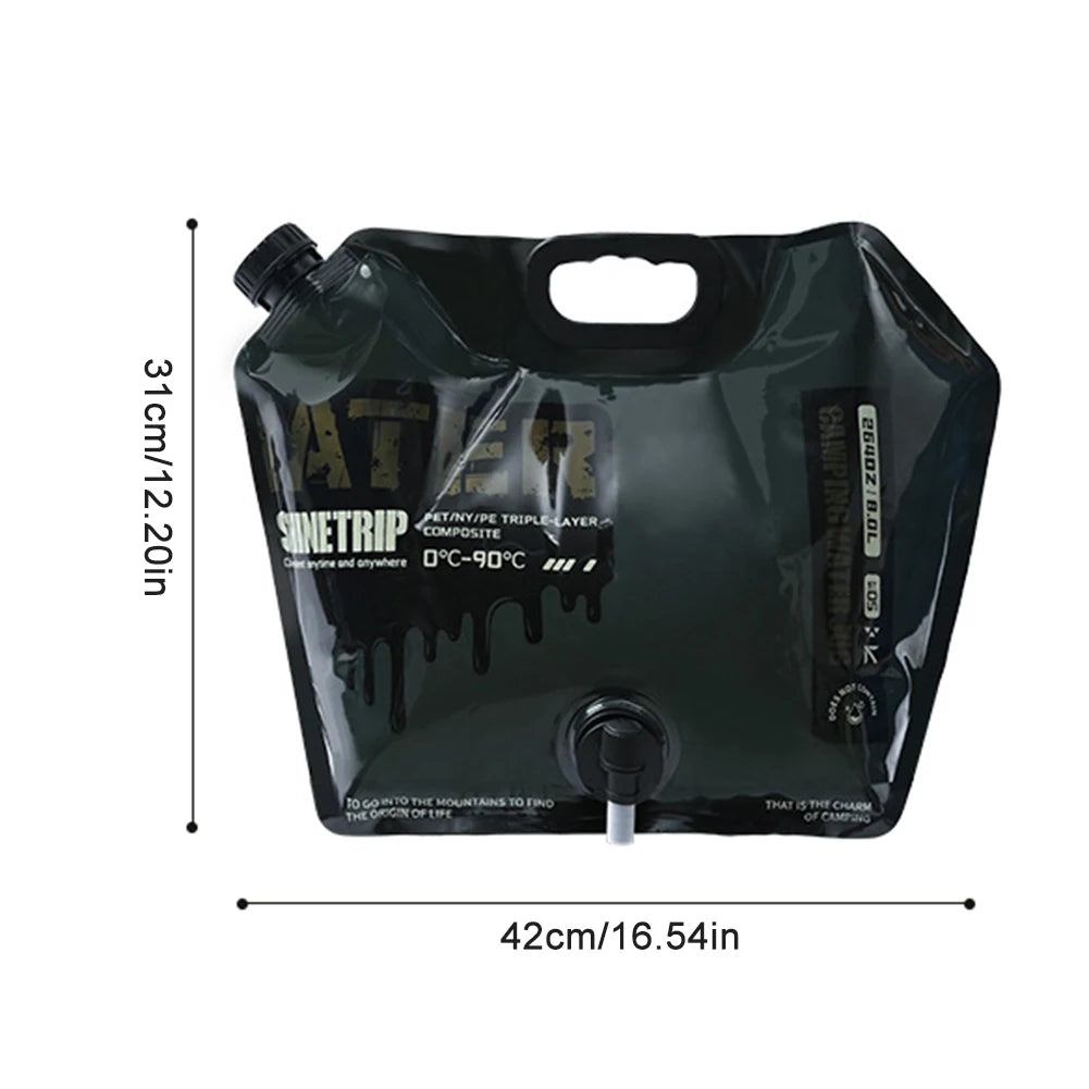 13-5L Car Water Bucket Large Capacity Drinking Water Bag Outdoor Camping Water Tank Carrier Canister for Car Vehicles Driving