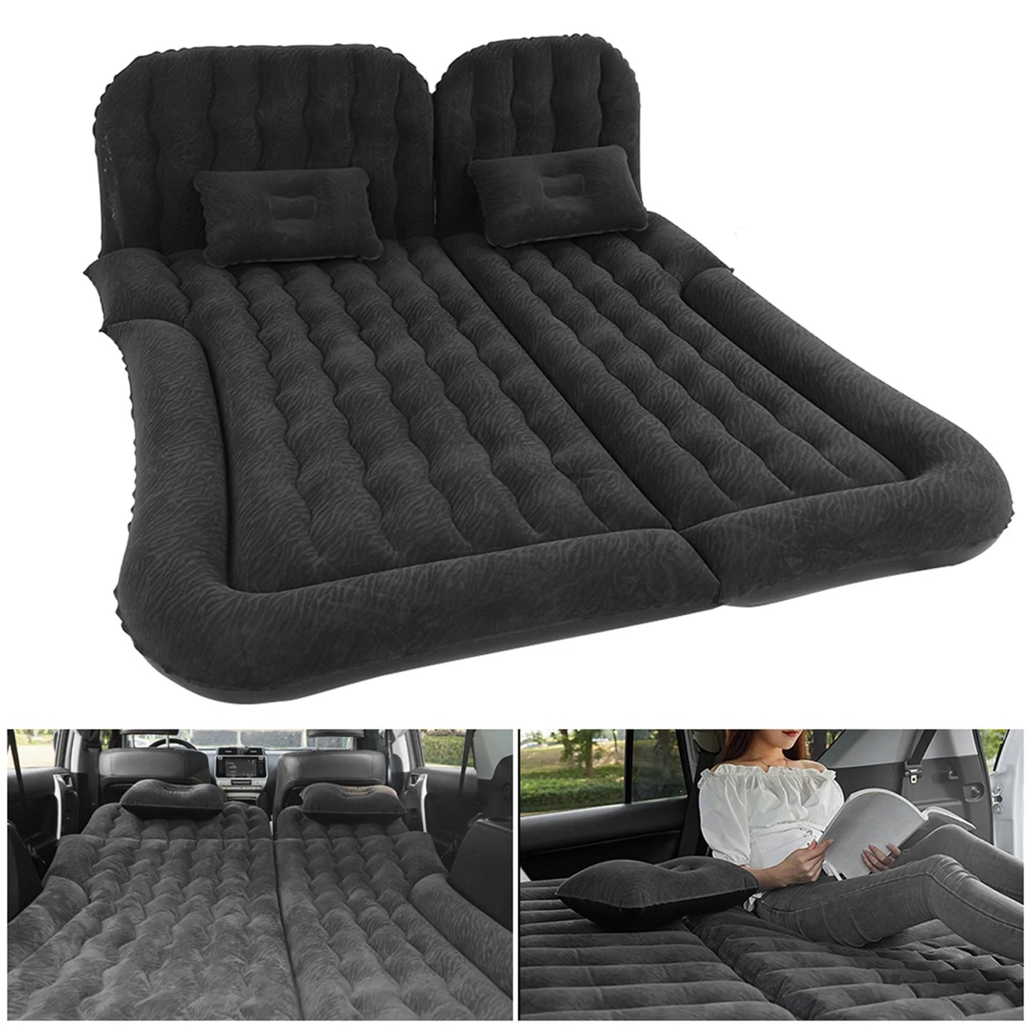 Car Inflatable Bed Inflatable Car Mattress Auto Accessories PVC Material Car Travel Bed Camping for SUV Car Self‑driving