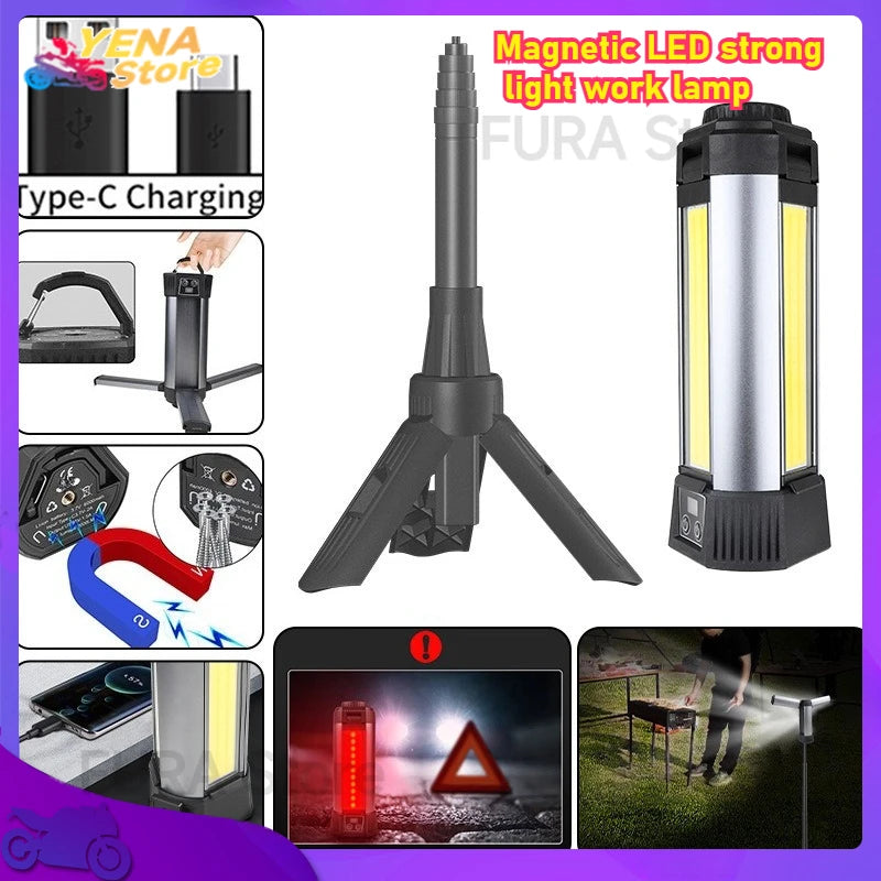 Folding 20W camping emergency outdoor light and tripod work light, LED magnetic inspection light, auto parts