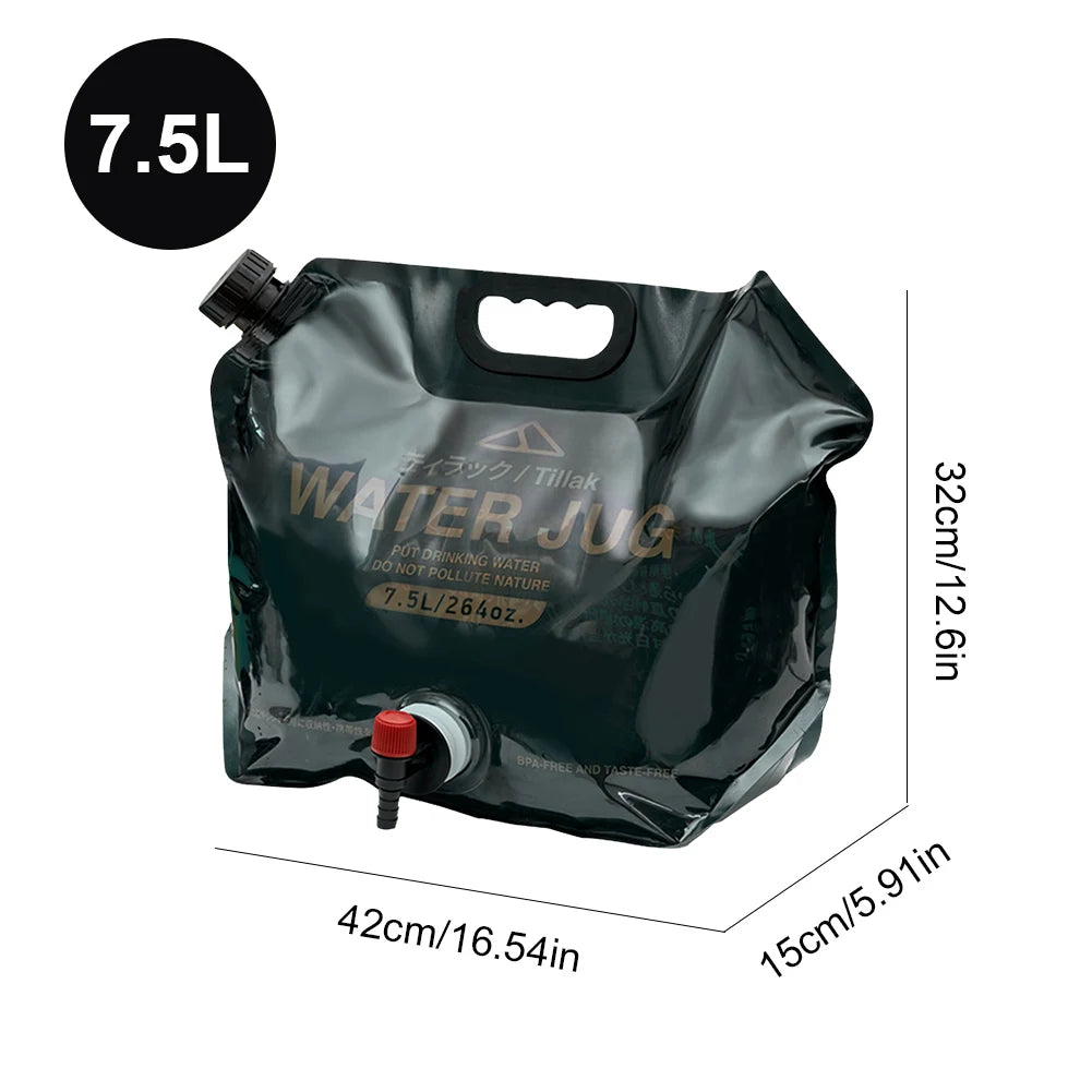 13-5L Car Water Bucket Large Capacity Drinking Water Bag Outdoor Camping Water Tank Carrier Canister for Car Vehicles Driving