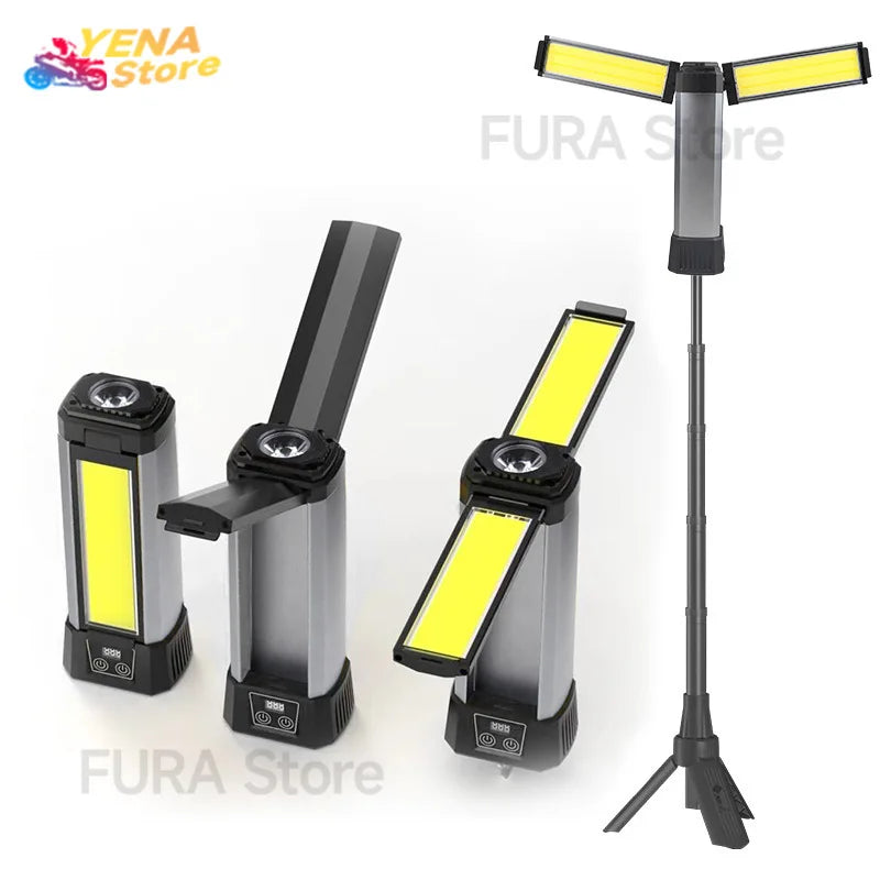 Folding 20W camping emergency outdoor light and tripod work light, LED magnetic inspection light, auto parts