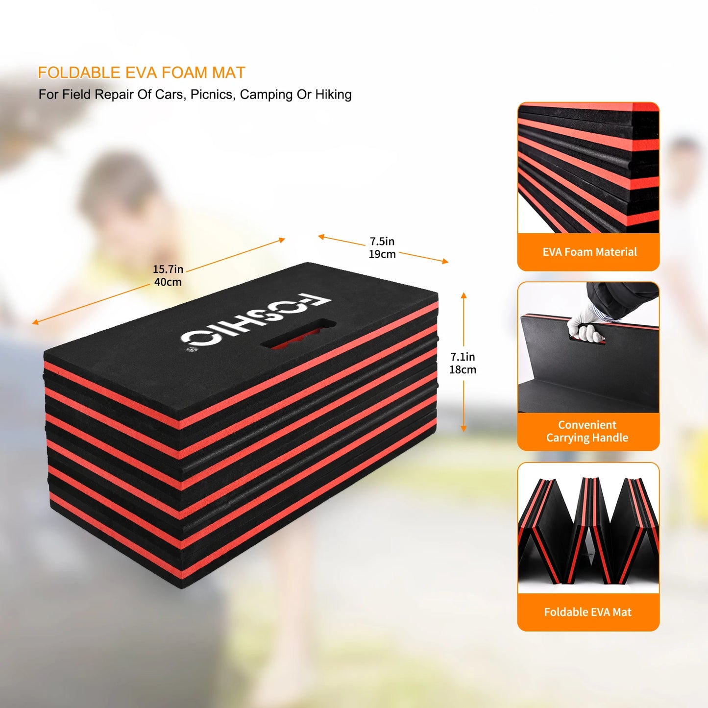 EHDIS 2-Fold/6-Fold Foldable Waterproof EVA Foam Mat Car Repair Portable Lying Kneeling Pad Gardening Outdoor Camping Rest Sheet
