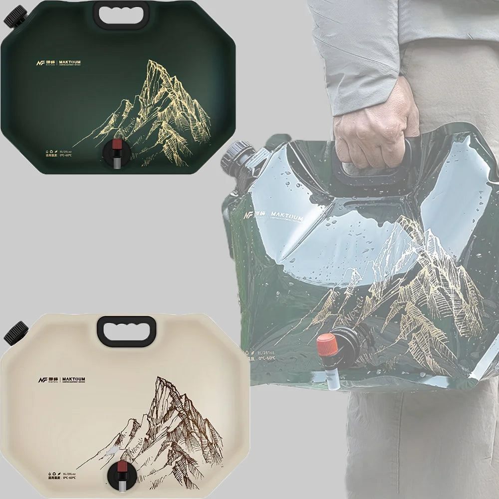 Car Mounted Outdoor Drinking Water Bag 8l Large Capacity Folding Water Container Portable Folding Water Bag Camping Supplies