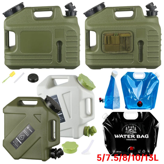 13-5L Car Water Bucket Large Capacity Drinking Water Bag Outdoor Camping Water Tank Carrier Canister for Car Vehicles Driving