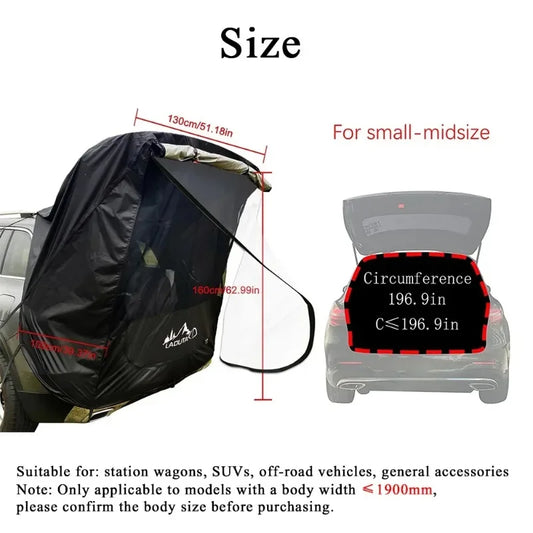Car SUV Trunk Extension Tent Outdoor Travel Camping Car Tailgate Sunshade Waterproof Tent Awning Tent Car Exterior Accessories